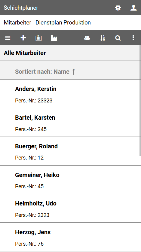 Mitarbeiterliste