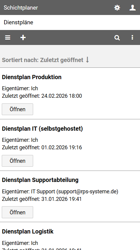 Dienstplanübersicht