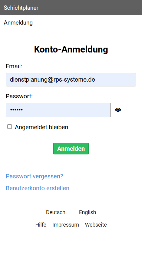 Anmeldung