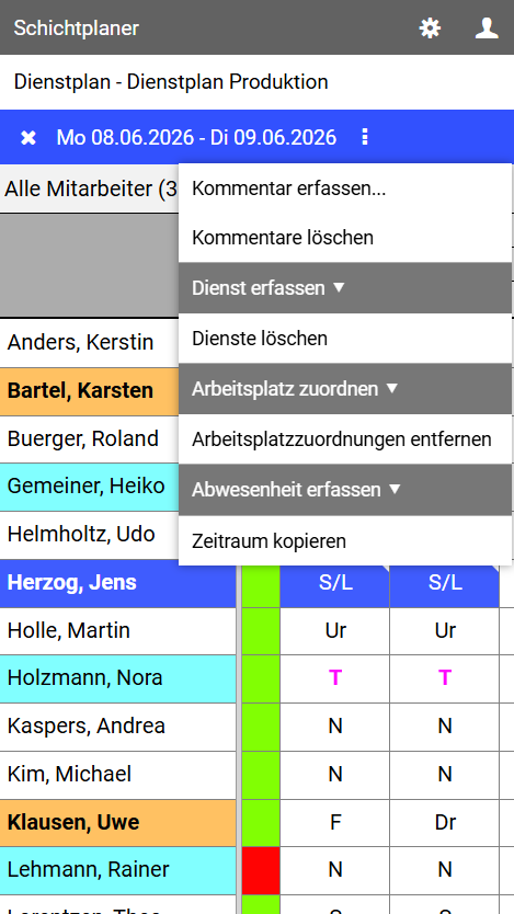 Dienstplanung