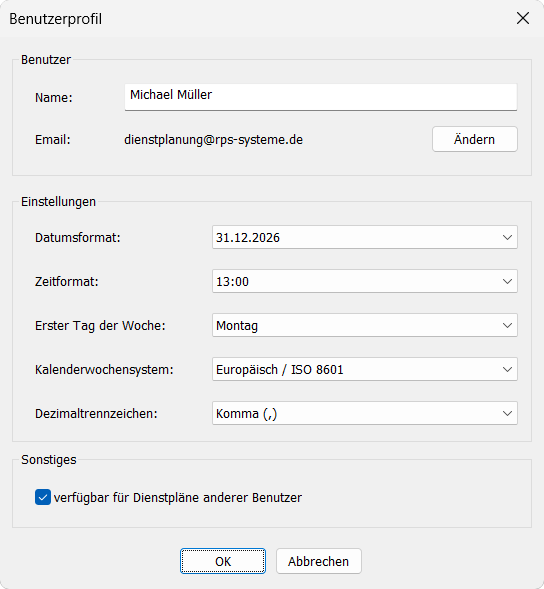 Benutzerprofil